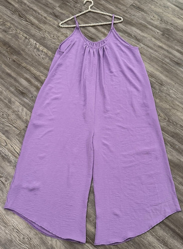 Neu mit Etikett Tubed Edward’s Damen-Stramplerkleid lila Spaghettiträger weites Bein locker L - Bild 9 von 16