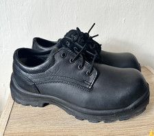 Mens Black Leather Red Wing safety shoes, Steel toe cap work shoes.