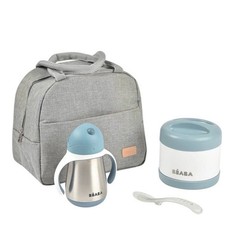 BEABA  Childhome Blue/Grey On-The-Go Meal Set