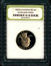 Washington Quarter-1983 S -DCAM Gem Proof graded by Internmational numismatic bu
