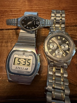 #ad Watch Lot Vintage Running Pulsar Lorus Stellar Digi 80’s New Battery $19.95
