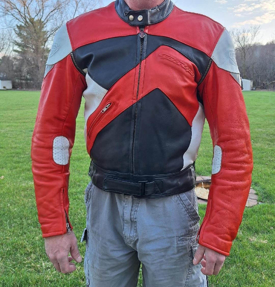 Vtg 90s First Gear Hein Gericke Mens Leather Motorcycle Jacket