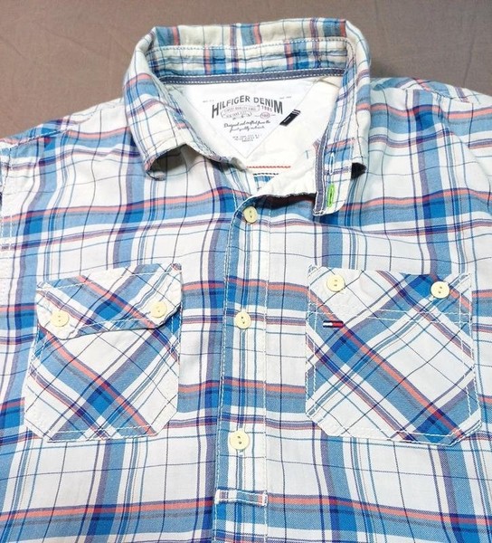 Men Tommy Hilfiger Shirt White Cotton 38 / M / 46 #1X5L