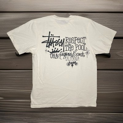 Stussy Laguna Beach Respect The Pool T Shirt Size S White