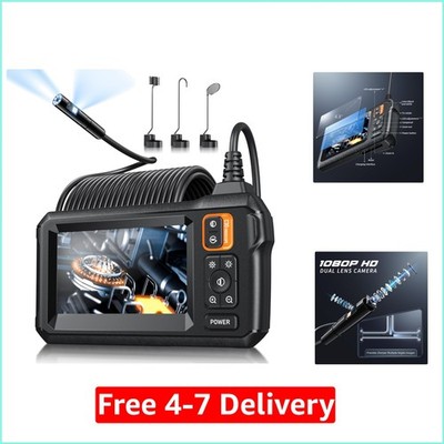 Waterproof Inspection Camera with Dual Lens and 8 LED Lights - 32.8FT