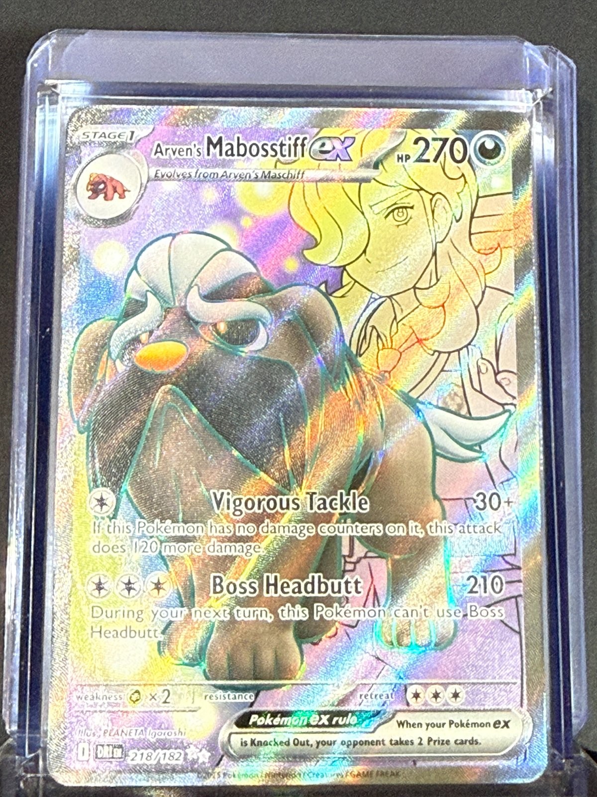 Arven's Mabosstiff ex Pokemon 218 DRI Ultra Rare Near Mint Card