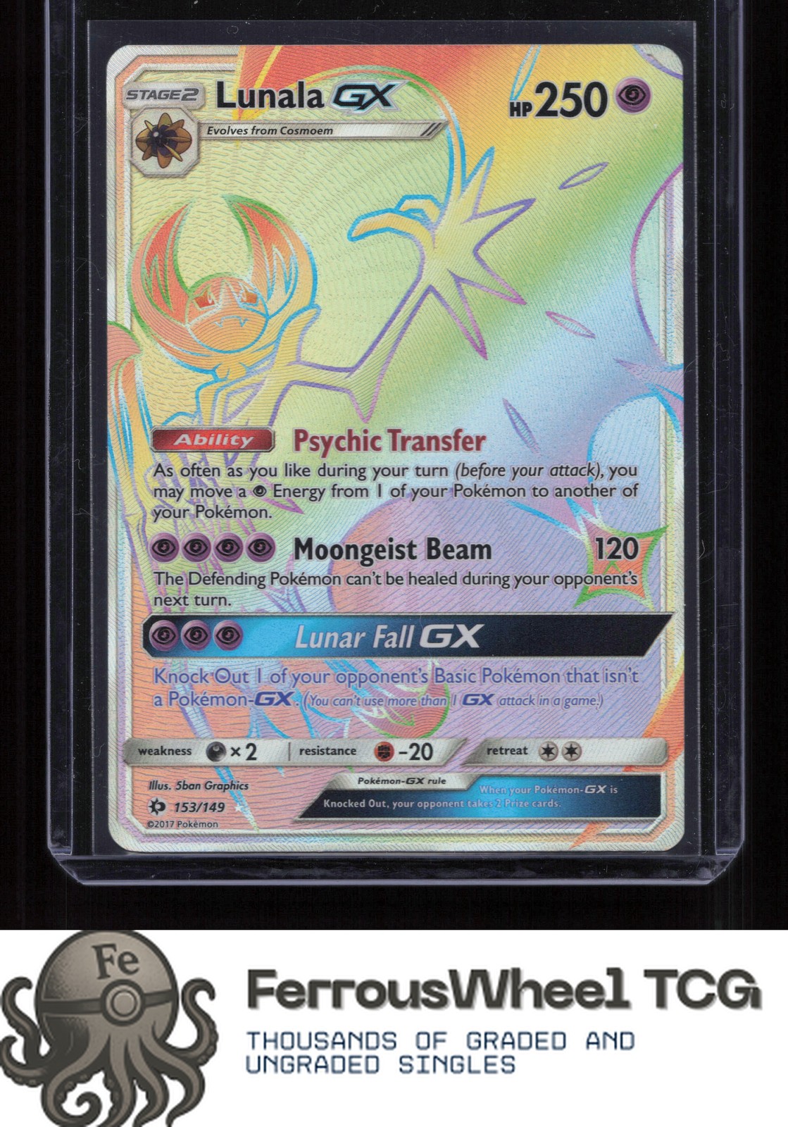 Lunala GX (Secret) 153/149 - SM Base Set - (NM-/LP+)
