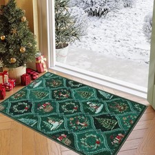 Christmas Rug 2x3 Boho Non-Slip Stain Resistant Machine Washable Rug for entr...