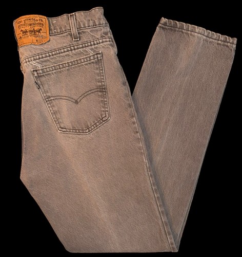 Vintage 80er Levis 505 grau Baumwolle schwarz Etikett Denim Jeans Herren Größe 34W x 34L - Bild 2 von 9