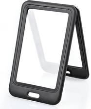 3 Pack ID Badge Holder with Double-Sided Windows Hard Plastic Vertical Black.