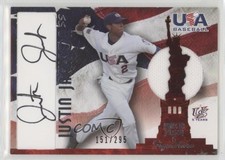 2007 USA Baseball National Jersey & Signature Black Ink Justin Jackson Auto 1k5
