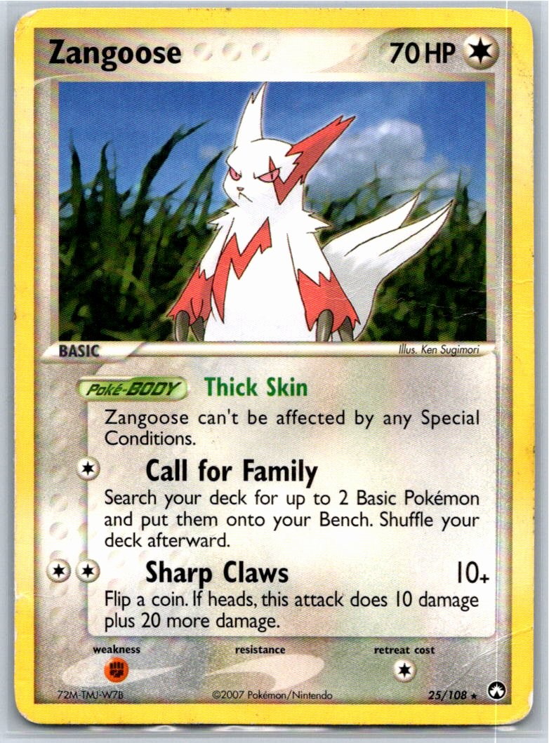 Zangoose Power Keepers 25/108 HP/DMG Pokémon Card