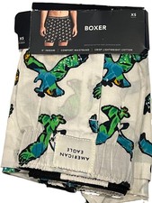 NWT AMERICAN EAGLE 4" Boxer Sz XS White Blue Green Logo 91