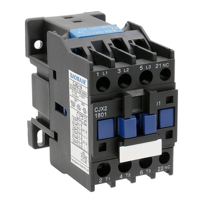 Baomain 3-Pole AC Contactor CJX2-1801 110VAC Coil, 3NO+1NC Auxiliary, 660V 3-Pha