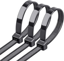 Heavy Duty Cable Ties 24 Inch 50 Pack, UV Resistant Outdoor Zip Ties with 200 Lb