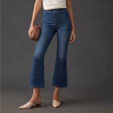 PILCRO Pull On High-Rise Crop Flare Jeans Size Small Petite summer denim