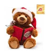 GUND 13" Animated Storytime Christmas Bear Plush–Talking Holiday Stuffed Gift
