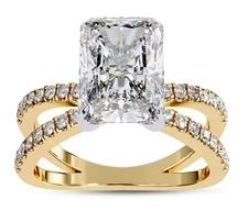 2.80 Ct Lab Grown Diamond Split Shank Solitaire Engagement Wedding Ring 14K Gold