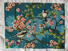 Handmade completed finished cross stitch pieces Unframed NEW embroidery-Birds
