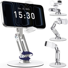 Phone Stand for Desk - Adjustable Height and Angle Foldable Cell Phone Stand Hol