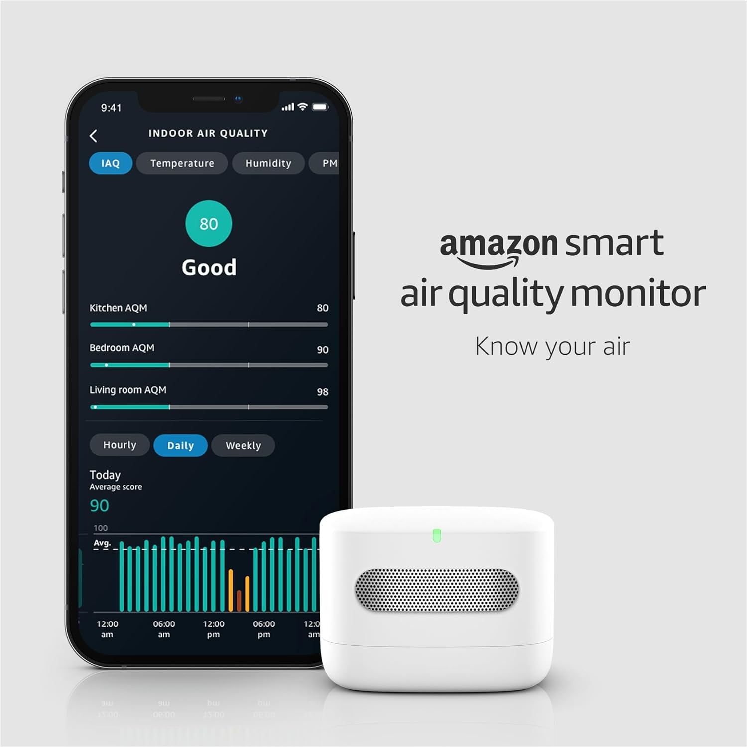 Amazon Smart Air Quality Monitor Know -Track -measure your Air, Works With Alexa