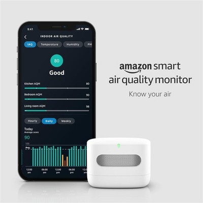 Amazon Smart Air Quality Monitor Know -Track -measure your Air, Works With Alexa