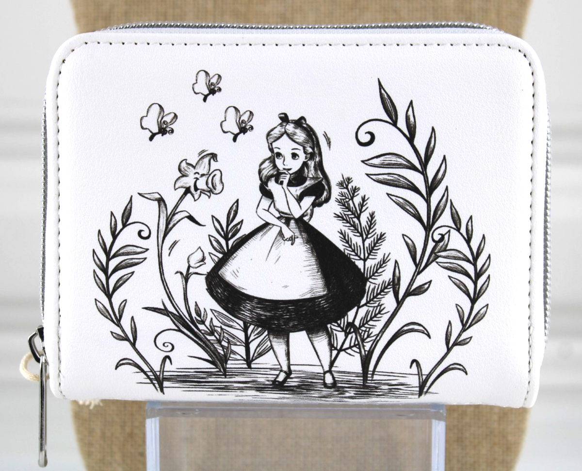 Loungefly Disney Alice In Wonderland Mini Zipper Wallet Black And
