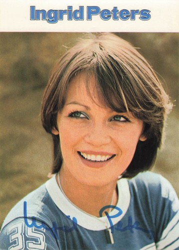 Ingrid Peters, Originalautogramm, alte Autogrammkarte, "Über die Brücke geh’n"