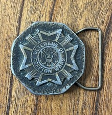 VFW Vintage Belt Buckle Veteran Foreign Wars Army Marines Navy USAF