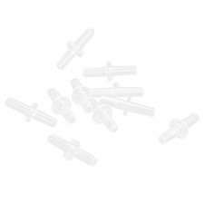 Aquarium Straight Air Line Connector Coupler Clear White 4mm Tubing 10pcs