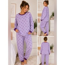 Disney Minnie Mouse Pajama Set XL Purple Soft Lounge Sleepwear