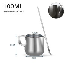 Stainless Steel Milk / Coffee Frothing Jug Frother Latte Container Metal Pitcher