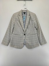 Ann Taylor Women's Gray One Button Blazer Jacket Size 6P
