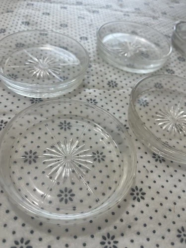 VTG Federal Glass Clear Coasters-Starburst Lot Of 5 MCM, Daisy  Hazel Atlas