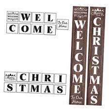 Welcome and Christmas Stencils for Painting on Wood - 19 Pack Large Vertical