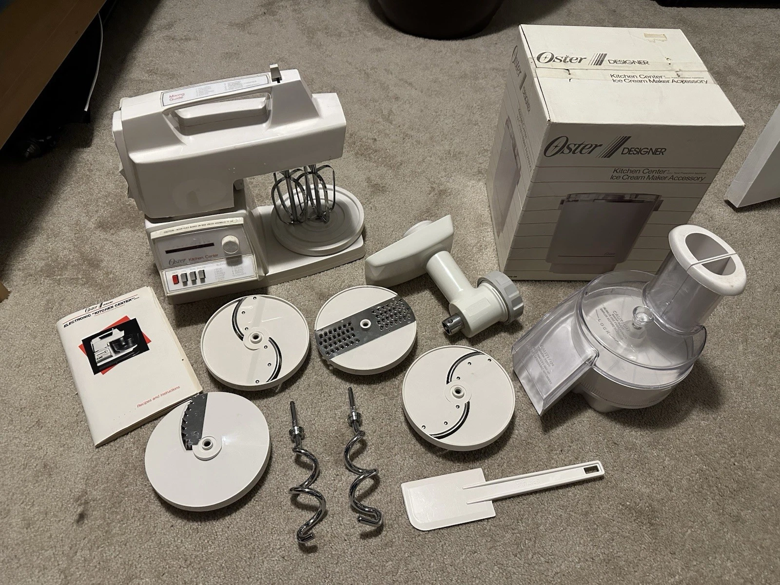Oster Electronic Kitchen Center, Meat Grinder, Shredder, Whisks, Ice Cream Maker