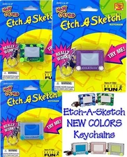 ETCH A SKETCH Keychain COLORS Camouflage Jelly Glitter Keyring Basic Fun Retired