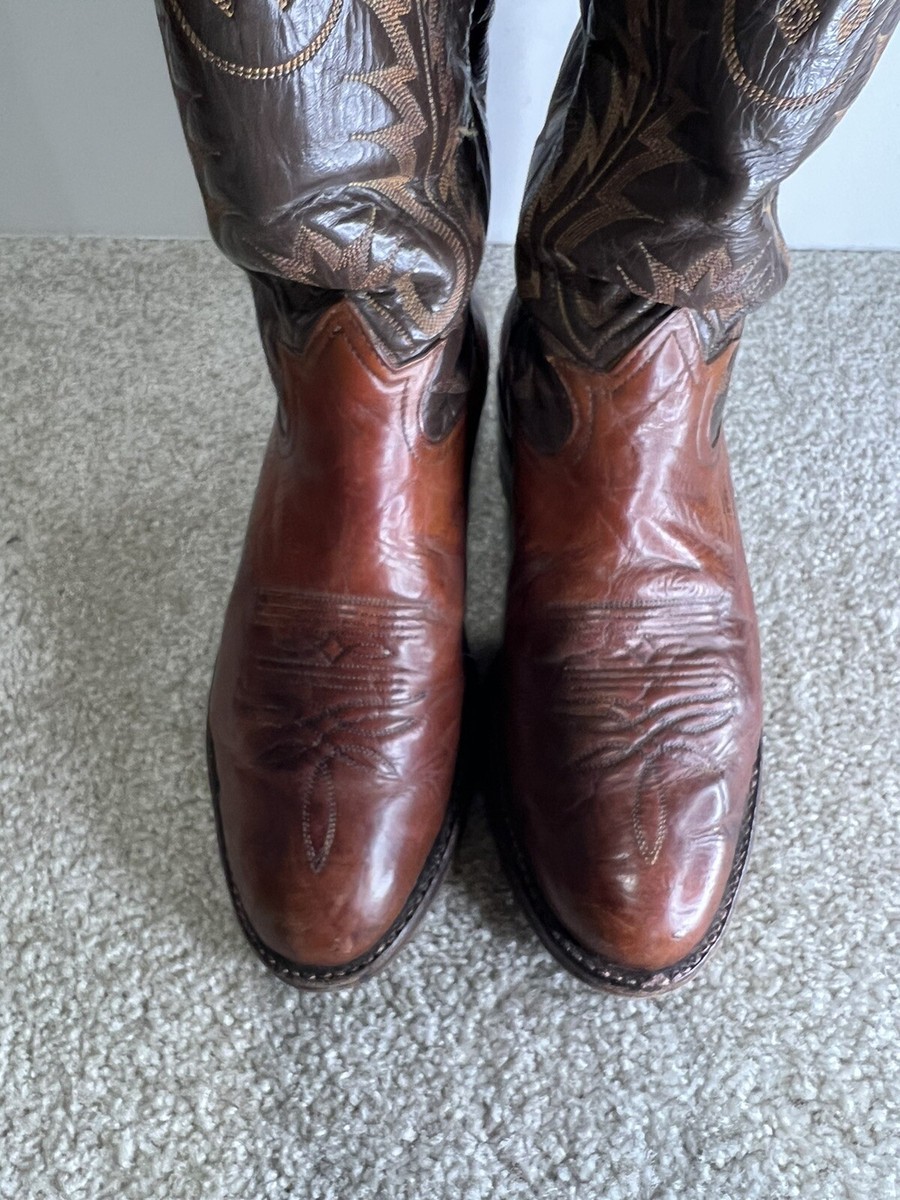 Tony Lama Vintage Western Cowboy Boots Mens 8 D 6531 Brown  display picture 1