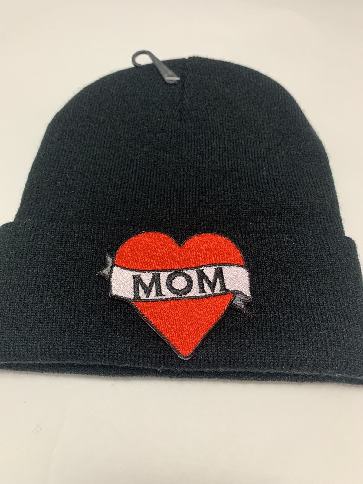 Beanie hat Mom ❤️ patch New Good Gift, Concert Black Knit-image