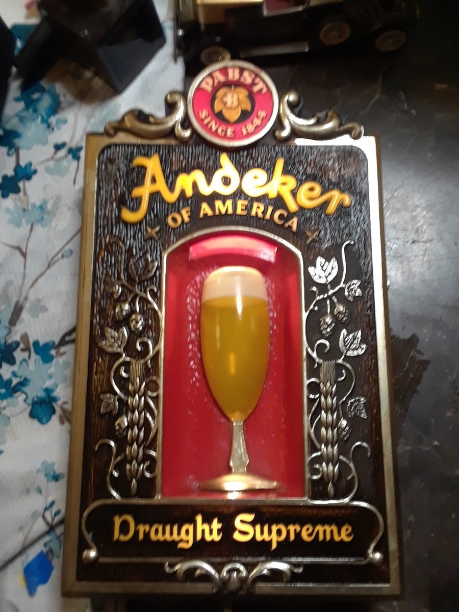 パブスト　ANDEKER 電飾 パブスト ANDEKER 電飾 3D Vintage Andeker Pabst Beer Supreme