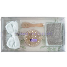 NEW Lily Eden Radiant Skin 4 Piece Bath Kit Set Bow Headband Face Body Brush