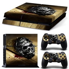 For PS4 1st Gen Console  2 Controllers Skull Horror Vinyl Skin Decal