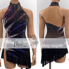 Ice Skating Adult Figure skating Dress Gymnastics Costume black