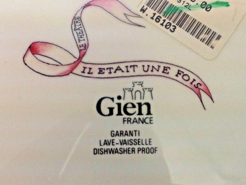 Gien France | DESSERT PLATE *NEW* GARANTI IL ETAIT UNE FOIS LE THEATRE RARE USA - Picture 3 of 5