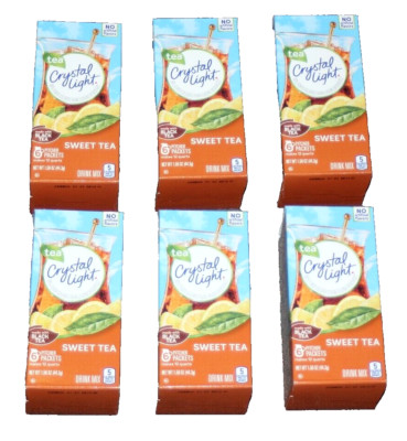 Crystal Light Sweet Tea Drink Mix 6 Pitcher Packets - 6 boxes 36 packs!