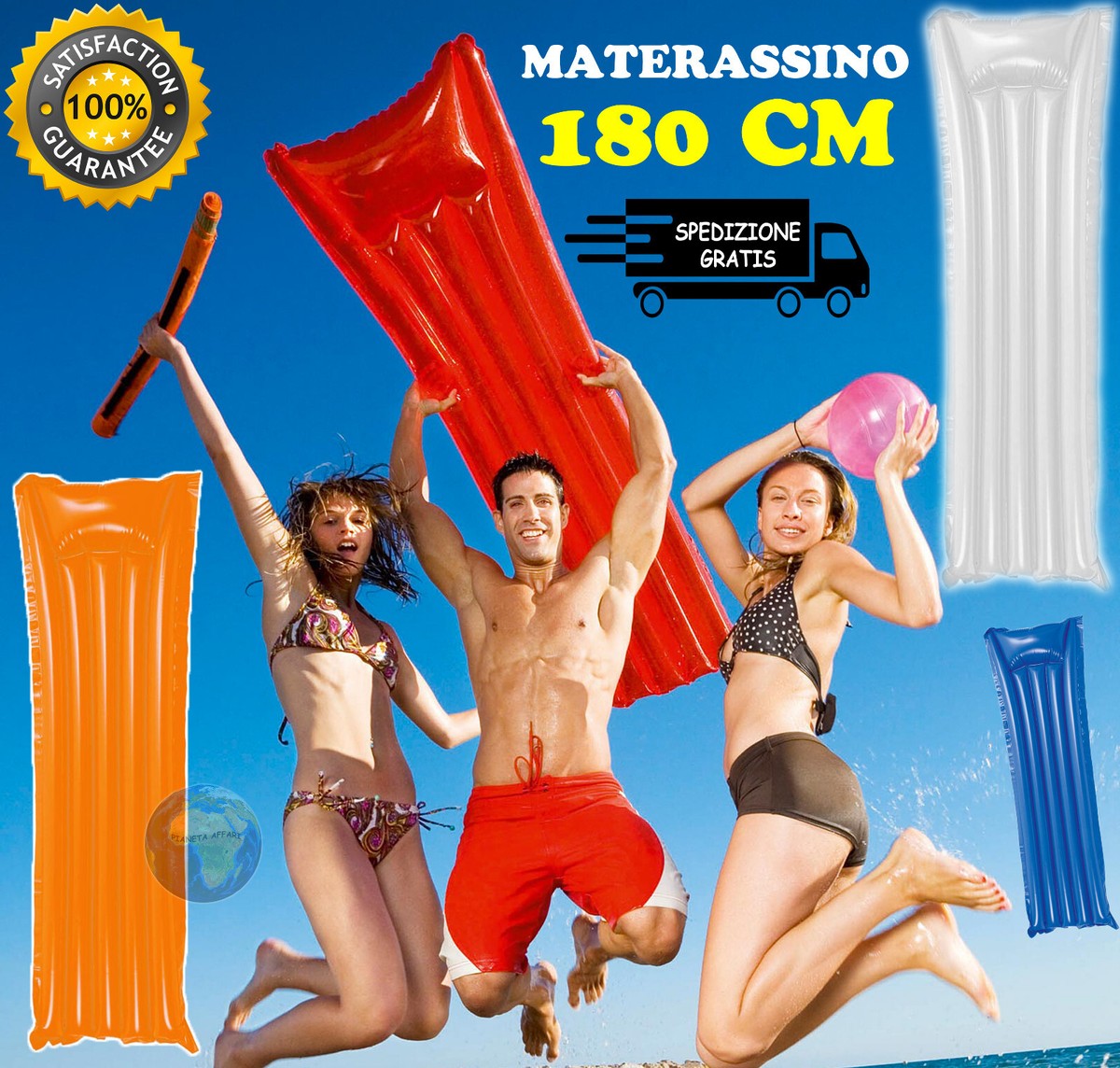 Colchoneta Hinchable Grande Playa Piscina Mar Cojín Sol Inmuebles 180CM