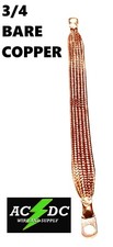Bare Copper Earth Ground Strap with Terminals ,CAR, TRUCK, RV, CARTS