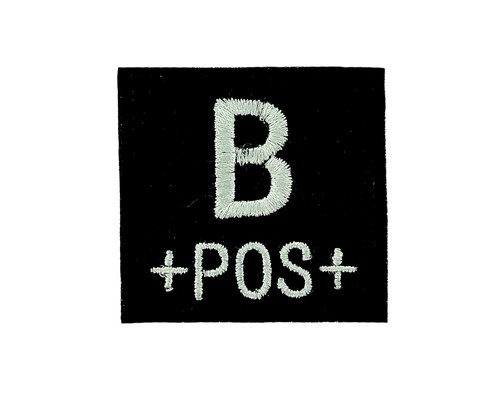 Patch AB+AB-A+A-B+B-O+O-Blutgruppenpflaster SCHWARZ Armee Airsoft US Army - Bild 6 von 9