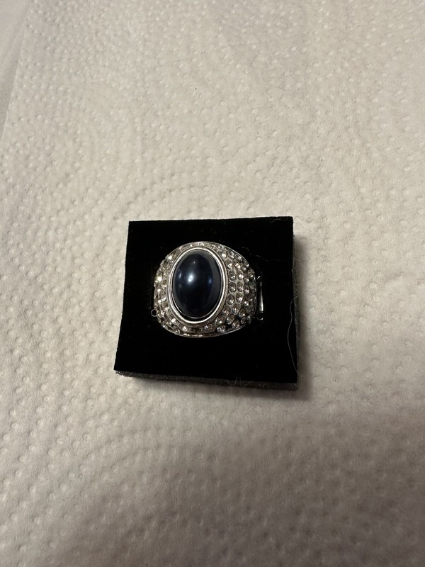 Paparazzi Silver Ring With Black Stone