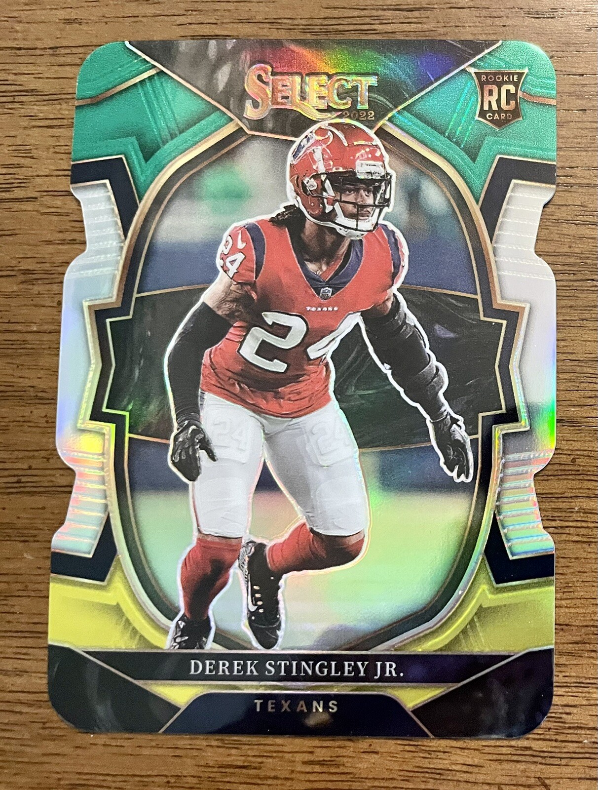 Derek Stingley Jr 2022 Panini Select DIE-CUT Club Green And Yellow Prizm Rc #262